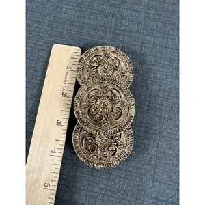 Lot of 2 Vintage Belt Buckles Rhinestones Boho Gold Tone‎ Chunky Statement thumbnail 4