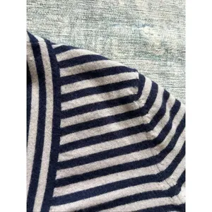 Talbots Navy Blue Off White Stripe Open Front Cardigan XS thumbnail 7