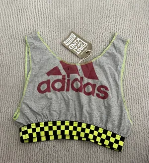 LF Furst Of A Kind Indiana University Adidas Checker Trim Crop Tank thumbnail 3