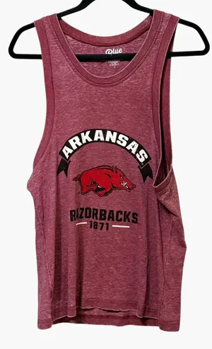 Blue 84 Arkansas Razorbacks Muscle Tank Top Heather Burgundy Large thumbnail 1