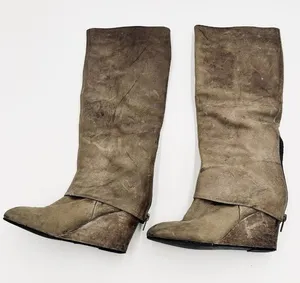 Steven by Steve Madden Taupe Leather 18" High Sz 6.5M Wedge Knee Boots thumbnail 1
