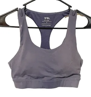 Aybl‎ Size Medium Blue Strappy Racerback Padded Support Sports Bra Athletic thumbnail 1