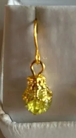 3/$20 Green and White Dual Crystal Ornate Gold Plated Dangling Drop Earrings thumbnail 1