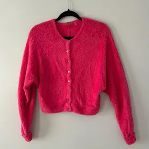 Free People One Allegra Cardigan Hot Pink Size Small XSmall thumbnail 2