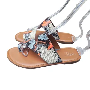 Franco Sarto Sandals Snake‎ Print Toe Ring Slip On Flats Size 8 thumbnail 2