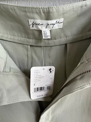 Free People NWT Falling Out Trouser Pants in Alfalfa Green Size 8 thumbnail 3