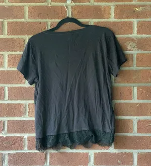 J. Crew Black Lace Tee thumbnail 3