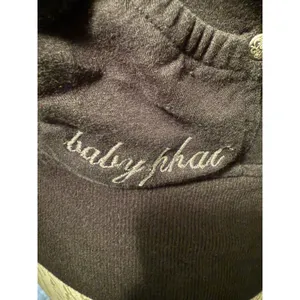 Baby Phat Girls Black‎ Zip Up Track Jacket Sequin Stripe Velvet Cat Crest XL y2k thumbnail 4