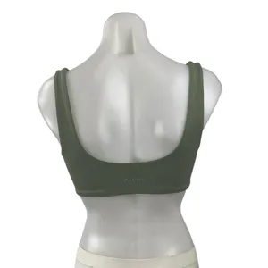Pavoi Green Scoop Neck Yoga Gym Workout Athletic Sports Bra Crop Top Size S thumbnail 3