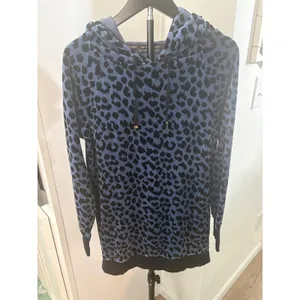Victorias‎ Secret Blue Leopard Print Hoodie Longline Pullover XS Animal Print thumbnail 2