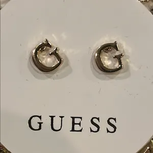 Guess Gold and Silver Sparkling Rhinestone Bracelet and G earrings Jewelry Set thumbnail 6