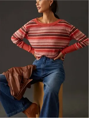 Anthropologie Pilcro Heritage Pullover Boxy Striped Blouse Size S (oversized) thumbnail 1