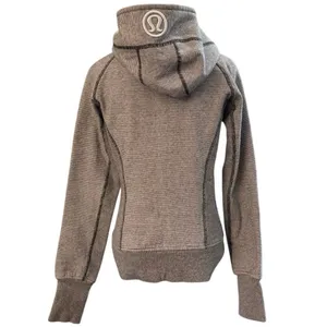 Lululemon Scuba Hoodie You Are Beautiful White Black Micro Stripe thumbnail 3