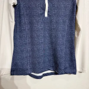 Peter Millar Blue White Golf Quarter Zip Pullover Sz S Lightweight thumbnail 5