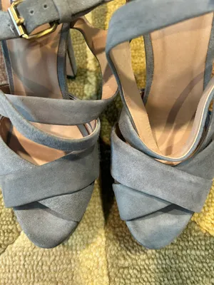 Pour La Victoire Hiro Grey Suede Criss Cross High Heels Sandals Women’s Size 6 thumbnail 4