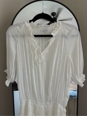 Current Air White Ruffled Smock Mini Dress thumbnail 3
