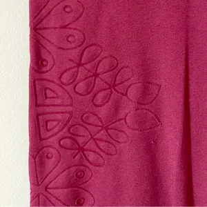 AERIE | Burgundy High Waisted Floral Embroidered Fleece Lined Leggings Sz M thumbnail 4