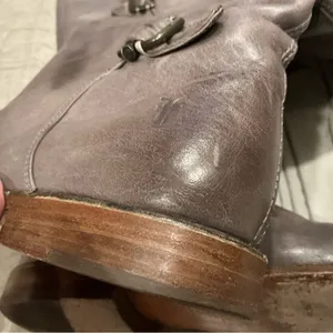 Frye Paige buckle riding boots tall grey leather size 8.5 equestrian southwest thumbnail 11