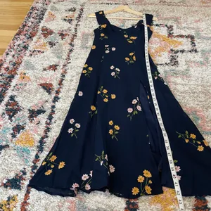 Reformation Fulton blue floral midi dress with slit thumbnail 14