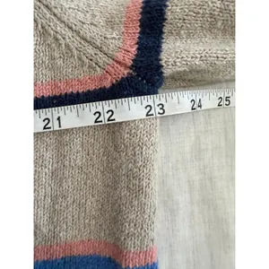 Faherty Striped Crewneck Sweater Womens XL Rainbow Stripe Coastal Cotton thumbnail 9