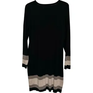 INC International Concepts Women's Black Gray Long Sleeve Sweater‎ Dress Size XL thumbnail 2