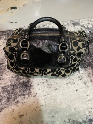 Coach Ashley Signature Sateen Large Satchel Handbag Shoulder Bag F15443 thumbnail 3
