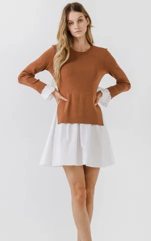 English Factory Combo Knit Mini Dress Size Small NWT - C54-106 thumbnail 1