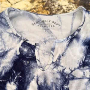 Aeropostale Blue Short Sleeve Crop Top thumbnail 4