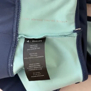 Fourlaps Sports Bra Womens Medium Navy Blue One Shoulder Double Strap Activewear thumbnail 10