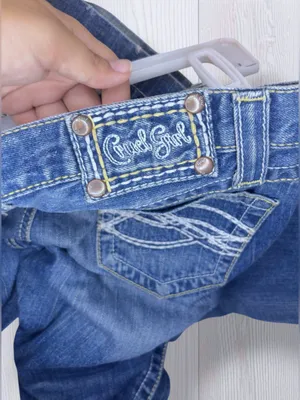 CRUEL GIRL Low Rise Slim Embroidered Pocket Bootcut Western Jeans | Medium Wash thumbnail 9