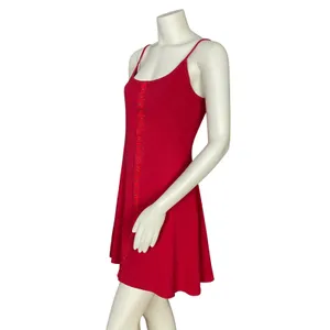 Vintage 90s Mini Dress Hook and Eye Front Retro Sleeveless A-Line Scoop Neck thumbnail 10