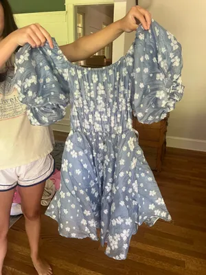 Puff Sleeve Mini Dress thumbnail 1