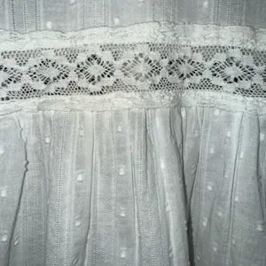 NWT $98 Free People White Ella Dot Peasant-Style Button Up Eyelet Blouse XS thumbnail 9