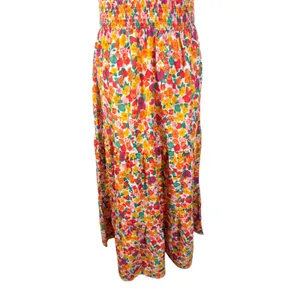 BTFBM‎ One Shoulder Maxi Dress Womens Medium Multicolor Excellent Floral Smocked thumbnail 11