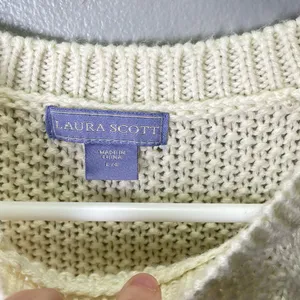 Laura Scott Women's‎ Vintage Ivory Knit Sweater Gilmore Girls Y2K Size Large thumbnail 4