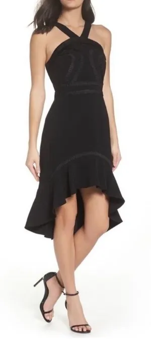 Foxiedox Aviana High Low Halter‎ Dress in Black Size Extra Small thumbnail 1