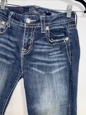 Miss Me Standard Skinny Jeans Dark Wash Embellished Pockets Size 28 ME8845SR thumbnail 11