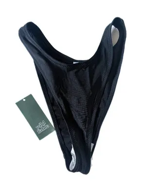 NWT Wild Fable Low Rise Cheeky Bikini Bottom Black Size XXS NEW thumbnail 1