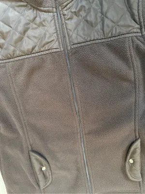 Carolyn Taylor Brown Quilted-Shoulder Fleece Zip Jacket thumbnail 6