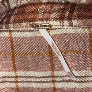 Free People Dusty Pink, Rust & Cream Soft Flannel Button Down Shirt. Relaxed Fit thumbnail 6