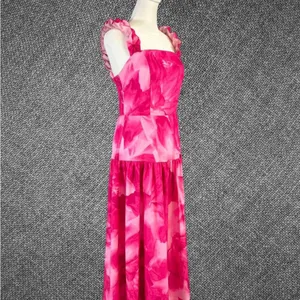 Pink And White Floral Ruffle Strap Dress thumbnail 3