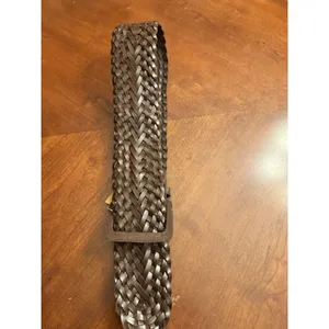 Newport News Wide Brown Woven Leather Belt 4” Wide Small/Medium Rn 114261 thumbnail 3