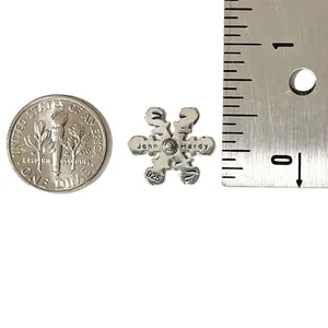 John Hardy Sterling Silver Snowflake‎ Tie Tack Lapel Pin thumbnail 5