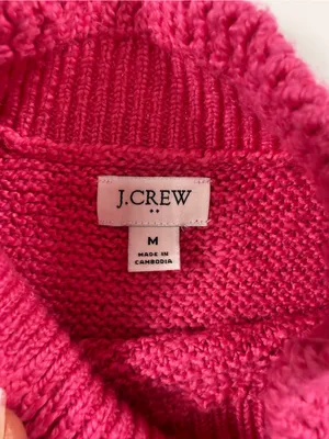 J. Crew Cotton Blend Vibrant Fuchsia Sweater thumbnail 4