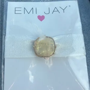 Emi Jay Cream Hair Tie with Gold Detail thumbnail 2