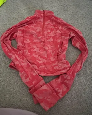 Lululemon Pink Camo Half Zip thumbnail 1