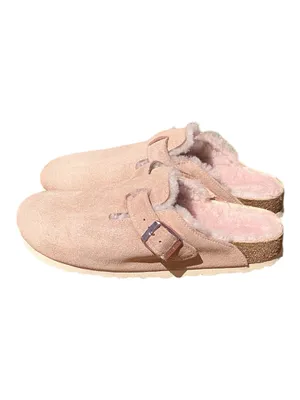 Birkenstock Boston Shearling Clogs Suede Pink Clay / Light Rose Women's 39 NWOT thumbnail 3
