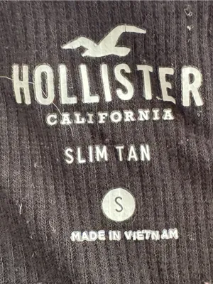 Hollister Slim Tan Black ribbed Square Neck Spaghetti Strap bodysuit, size S thumbnail 3