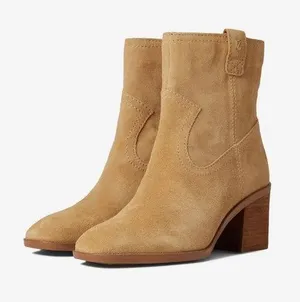 Suede Leather Sand Western Livie Bootie thumbnail 1