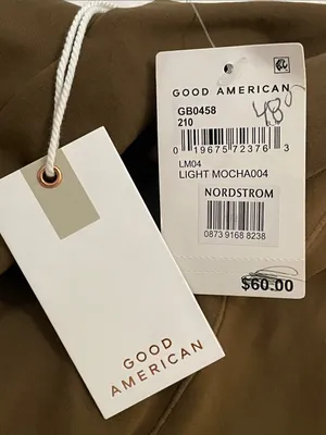NWT Good American Essential Mock Neck Bodysuit Light Mocha Tan Size 1/2 S/M thumbnail 4